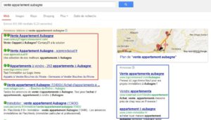 Résultats d'une requête sur Google avec les résultats sponsorisés Google Adwords I-P-W agence web Marseille Aix en télétravail partout en France