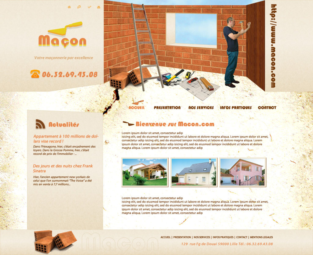 Création de Site Web maçonnerie maçon graphisme et site I-P-W agence Web Marseille Aix télétravail partout en France