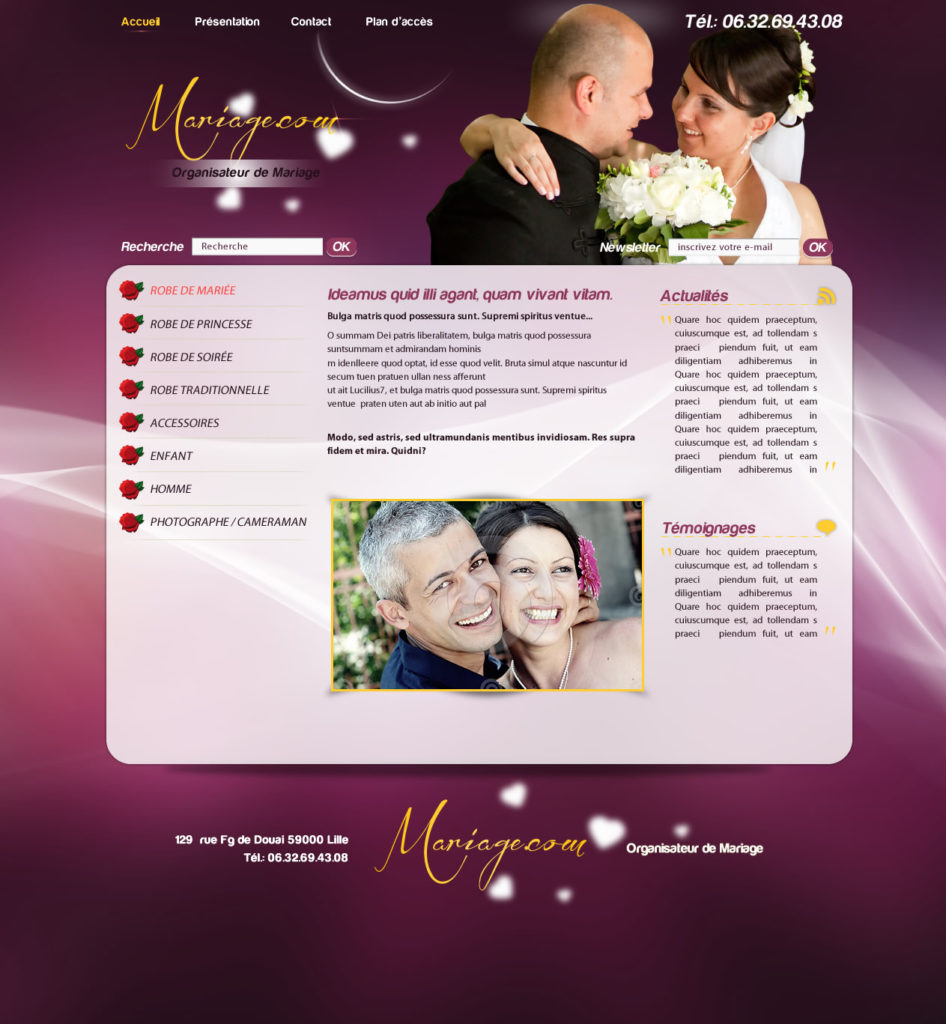 Création site web Cérémonie du Mariage et Mariée graphisme et site Web I-P-W Marseille Aix graphisme et site Web en télétravail partout en France