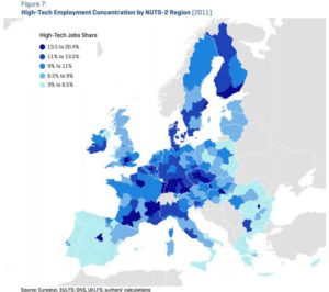 Créations d'emplois ntic dans les régions