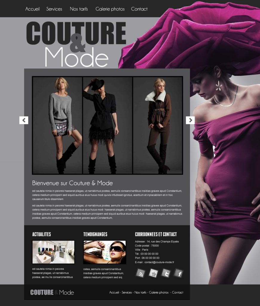 Création de Site Web Couture Couturière Graphisme et site I-P-W agence Web Marseille Aix télétravail partout en France