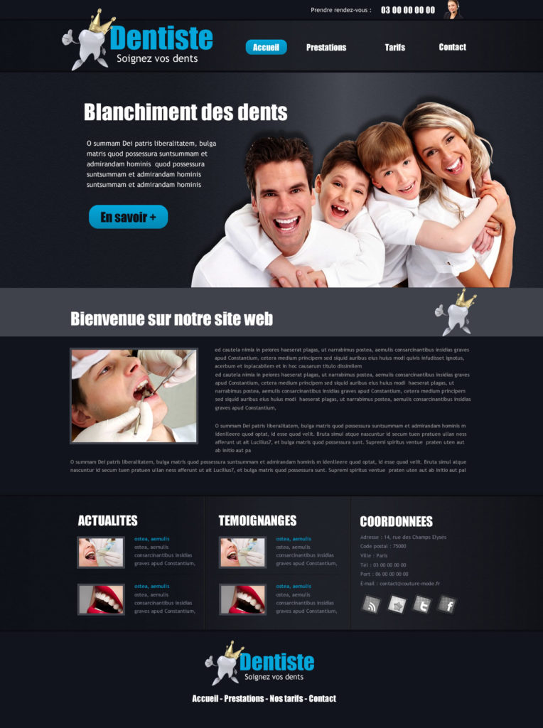 Création de Site Web Dentiste Cabinet dentaire graphisme et site Agence Web I-P-W Marseille Aix en télétravail partout en France