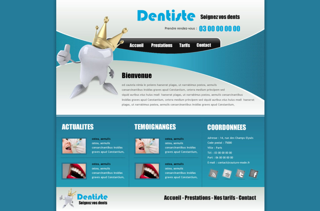 Création de Site Web Dentiste Cabinet dentaire graphisme et site Agence Web I-P-W Marseille Aix en télétravail partout en France