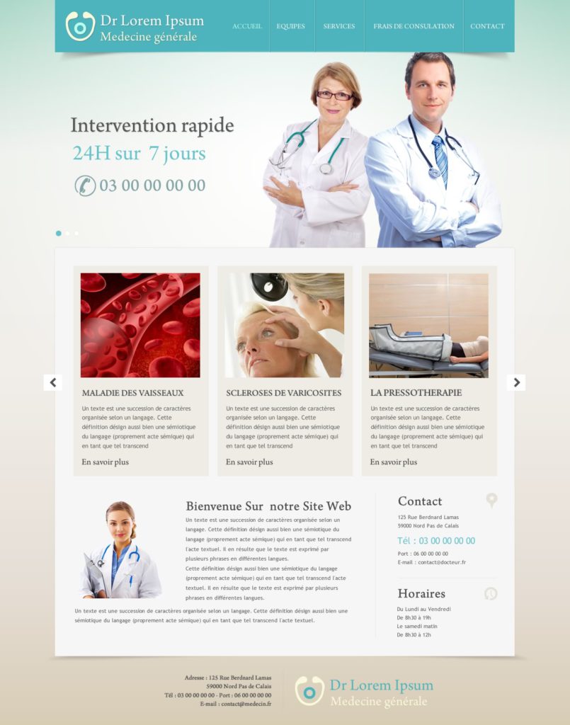Création de Site Web Docteur Médecin graphisme et site Agence Web I-P-W Marseille Aix en télétravail partout en France