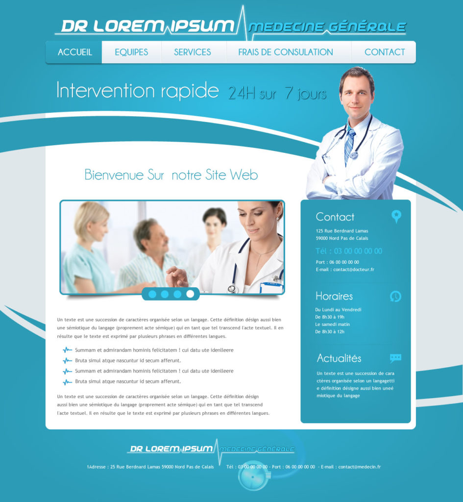 Création de Site Web Docteur Médecin graphisme et site Agence Web I-P-W Marseille Aix en télétravail partout en France