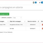 Gestion des campagnes Email en cours Édition des éléments attachées a chacune des